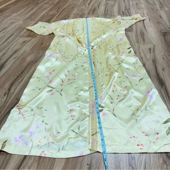 Oscar de la Renta Pink label Peignoir Top Kimono Robe Pant set Floral Print L - Picture 17 of 17